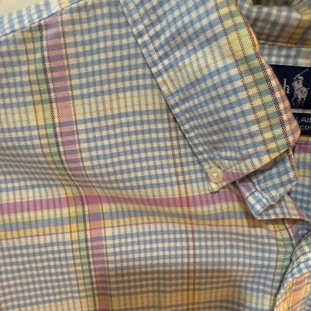 Ralph Lauren Blue and Pink Casual Button Down Shirt very good cond🩷💙 - Picture 7 of 7